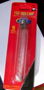 1 Long LAMP BULB E26 Standard,  9W ~ NOS ~ Exit sign, SWAGS