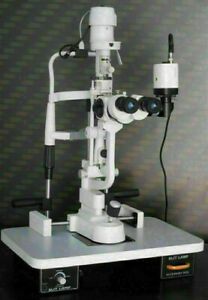 Slit Lamp 3 Step Haag Streit Type With Wooden Base Slit lamp with Base