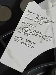 Atlas Wire #12awg 19Str Copper Boat Cable BC-5W2 1015 Hook-Up Wire Black /50ft