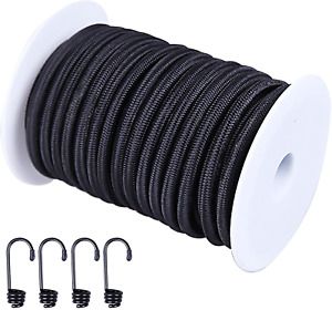 CARTMAN 1/4&#034; Elastic Cord Crafting Stretch String, 40kg x 50ft, with 4 More