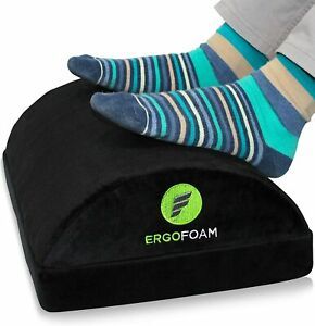 ErgoFoam Adjustable Foot Rest Under Desk for Added Height - Large Premium Velvet