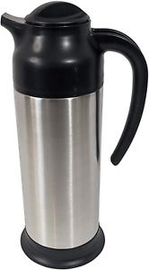 Update International SV-70 24 Oz Black and Stainless Cream Server,Clear