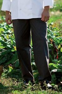 Uncommon Threads 4003-3701 Yarn Dyed Baggy Chef Pant in Grey Triple Pinstripe -