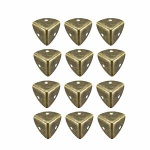 Metal Box Corner Protectors Edge Guard Protector 26x26x26mm Bronze Tone 12pcs