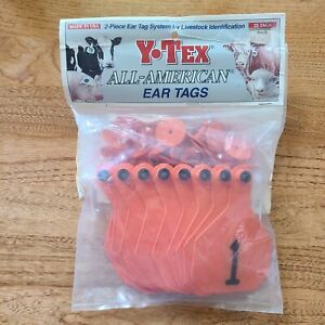 YTex 4 Star Large Cattle ID Ear Tags | Numbered 1-25 | Orange