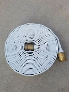 Dixon Double Jacket Fire Hose 1-1/2 In. X 50 Ft - Brass Male &amp; Female Couplings