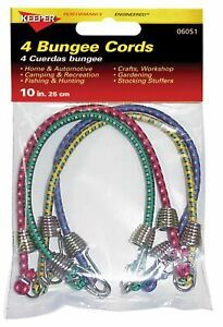 Keeper 06051 10&#034; Mini Bungee Cord, 4 Pack , Green