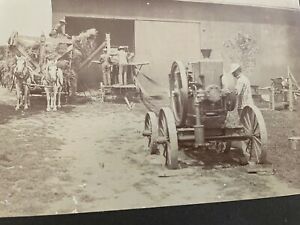 Antique Mounted Photo Foos Model S Hopper Cooled Gas Engine Hit Miss Old Farm