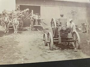 Antique Mounted Photo Foos Model S Hopper Cooled Gas Engine Hit Miss Old Farm