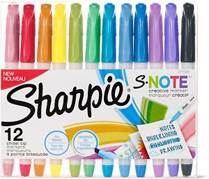 Sharpie S-Note Creative Markers, Highlighters, Assorted Colors, Chisel Tip