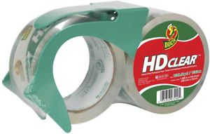 Duck HD Clear Heavy Duty Packing Tape with Dispenser, 2 Rolls, 1.88 Inch x 54.6