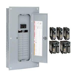 Homeline 100 Amp 24-Space 48-Circuit Indoor Main Breaker Plug-On Neutral Load Ce