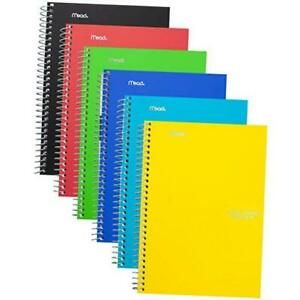 Spiral Notebooks, 2 Subject, College Ruled Paper, 100 Sheets, 9-1/2&#034; x 6&#034;,