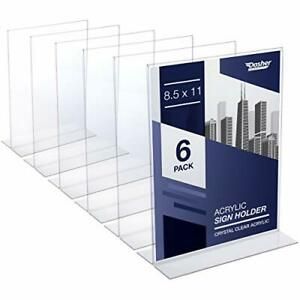 Acrylic Sign Holder 8.5 x 11 - Acrylic T Shape Table Top Display Stand Double...