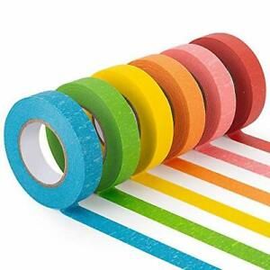 Colored Masking Tape, 6 Rolls of 21.87 Yards0.59 Inch Crafts Labeling Paper