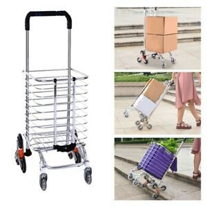 Ironmax Folding Shopping Cart Utility Trolley Portable For Grocery Travel Silver