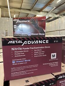 Advance Exam Nitrile Gloves Powder Free Black, Case Of 1000 PCs Medium 5 Mil