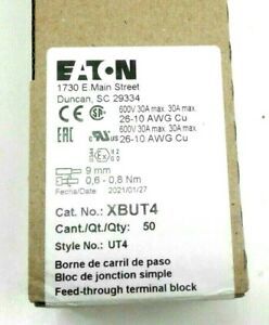 EATON XBUT4 Fused Terminal Blocks (Box Of 50)