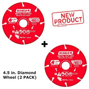 2 PACK Diamond Wheel 4.5 Inch Metal Cutting Grinding Disc Grinder Cutter NEW