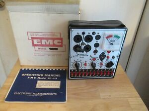 Vintage EMC model 215 TUBE &amp; TRANSISTOR TESTER w/MANUAL 213-215 - MINT in Box!