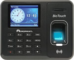 Acroprint BioTouch Self-Contained Automatic Biometric Fingerprint/Proximity Time