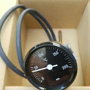 Stork Laboratory Thermometer 0-200 Celsius Panel Mount 2.25&#034; Dial 40&#034; Bulb Tube.
