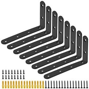 Luomorgo 8 Pcs L Brackets for Shelves Heavy Duty Steel L Shaped Bracket Corner x