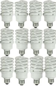 Lot (12) TCP TruDim 23W Spiral CFL 5000K 120V Medium E26 Dimmable Bulb 50123/50K