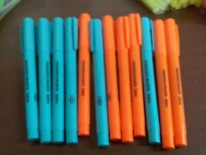 Paper-Mate Intro Highlighter Markers 12ct 6 Blue 6 Orange Chisel Tip NEW Bulk