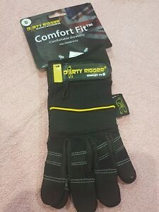 Dirty Rigger Full Finger Comfort Fit Light Flexible Protective Gloves S Black
