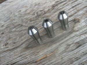 Cincinnati Monoset tool &amp; cutter grinder collets 3 pcs type A 1/8&#034;, 5/16&#034; &amp; 3/8&#034;