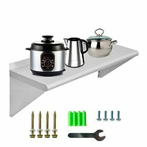 Stainless Steel Shelf 12 x 36 Inches, Commercial NSF Wall Mount Floating 12x36