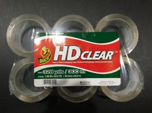 Duck HD 6 Rolls Clear Heavy Duty Packing Tape Refill ,1.88 Inch x 54.6 Yard .