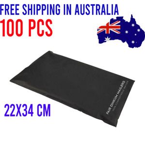 Compostable Mailer Medium Mailing Bags Satchel Black Strong Durable Poly 100 pcs