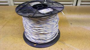 ENCORE 18 AWG MTW OR TFF WIRE, 600V 105C WHITE /BLUE STRIPE 450&#039;+ LENGTH