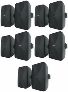 10 Rockville WET-6525B 6.5&#034; 70V Commercial Indoor/Outdoor Wall Speakers in Black