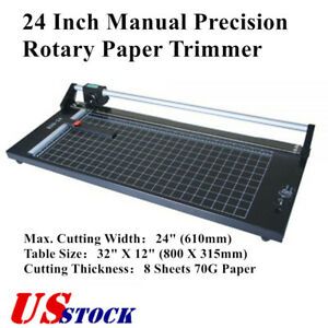 US Stock CALCA 24 Inch Manual Precision Rotary Paper Trimmer Sharp Photo Pape