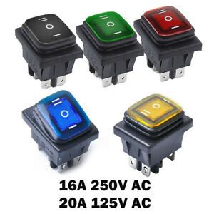 2pcs 16A 250VAC/20A 125VAC Toggle Rocker Switch 6-PIN DPDT On Off On 3 Position