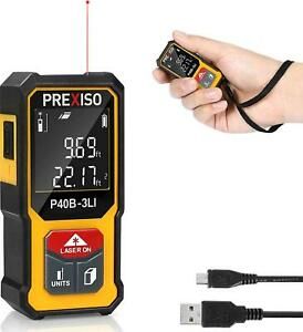 PREXISO Mini Laser Measure, 135Ft Rechargeable Laser Distance Meter With High