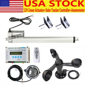 Solar Tracking Tracker-12&#034; Linear Actuator +LCD Controller +Anemometer System EL