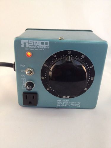Staco 3PN501 In 120V 50/60 Cycle 10, Out 120/140v, KVA Max 0.7 Amps 5, Used