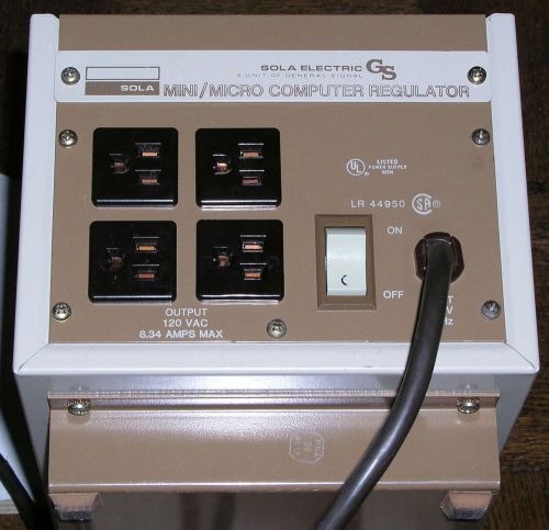GS SOLA ELECTRIC MINI/MICRO COMPUTER REGULATOR 1000KVA 120VAC @ 8.34A  LR44950