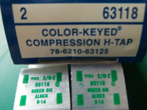 THOMAS &amp; BETTS 63118 2/02 GREEN DIE AL9CU COLOR KEYED COMPRESSION C-TAP NEW
