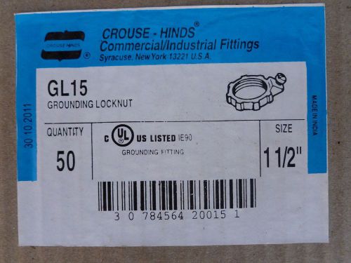CROUSE-HINDS GL15 1-1/2&#034; GROUNDING LOCKNUT LOT OF 50
