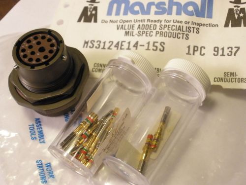 Cannon/itt ms3124e14-15s 15pos, female bulkhead receptacle, w/socket pins, new for sale