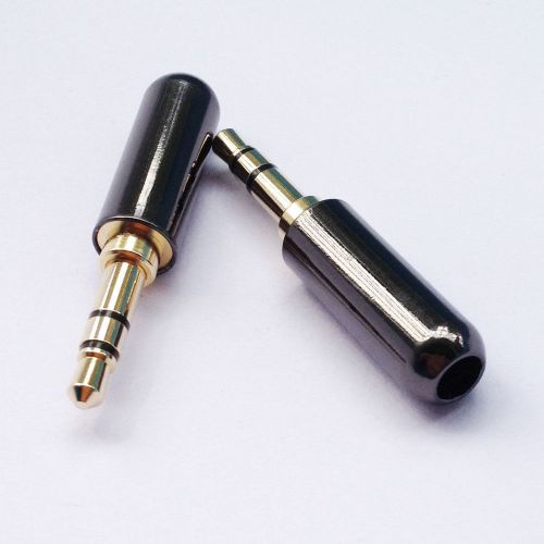 3.5mm 3 pole male repair headphone jack plug metal audio soldering &amp; back cover for sale