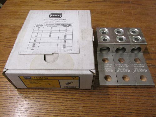 New nos lot of 3 ilsco ta-600-2n wire lug connector 600 mcm-2 1/2&#034; inch for sale