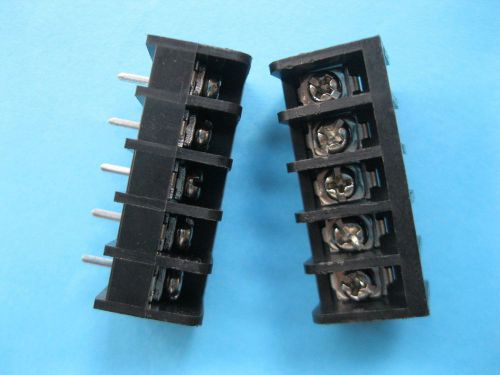 200 pcs black 5 pin 8.25mm screw terminal block connector barrier type dc39b for sale