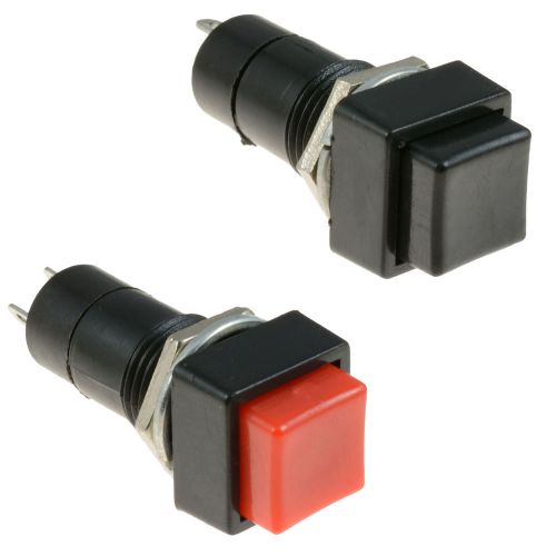Square Latching On/Off Push Button Switch Red or Black SPST Car Dash 12V