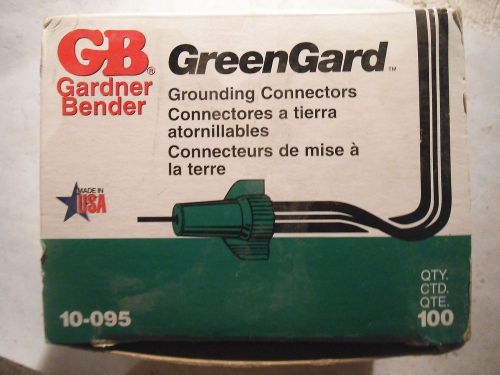 BOX OF 100 GARDNER BENDER GREENGARD GROUNDING WIRE CONNECTORS NUTS 10-095 -  NEW